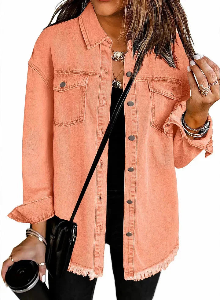 Classic everyday relaxed denim jacket for women | Katja -12