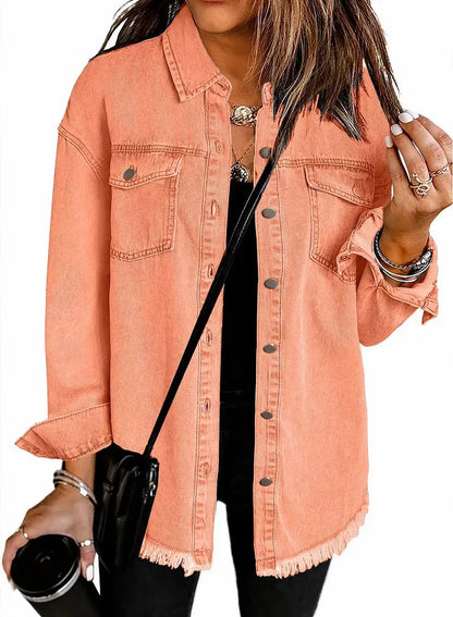 Classic everyday relaxed denim jacket for women | Katja -12