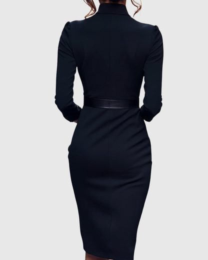 Elegant everyday relaxed midi dress for women | Claribel -4