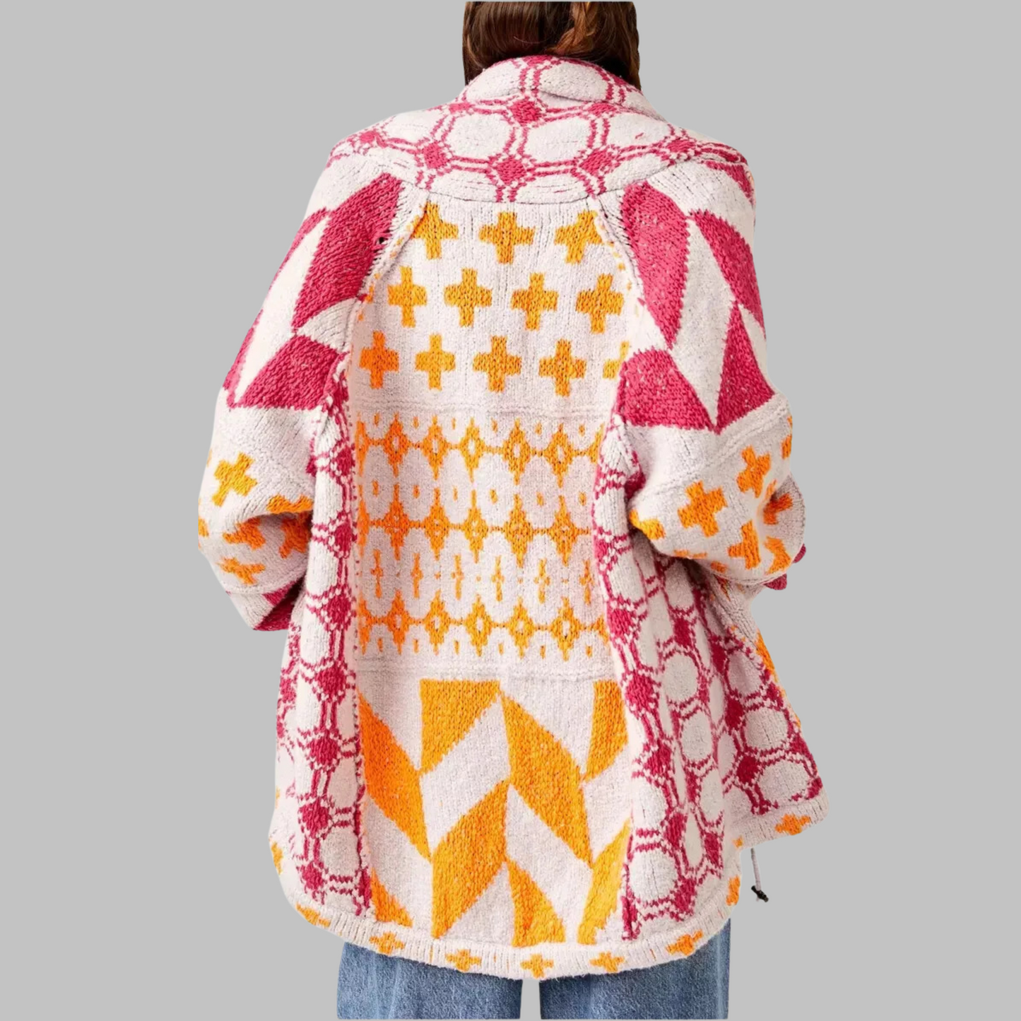 Cosy longline ribbed cardigan for women | Portia -6
