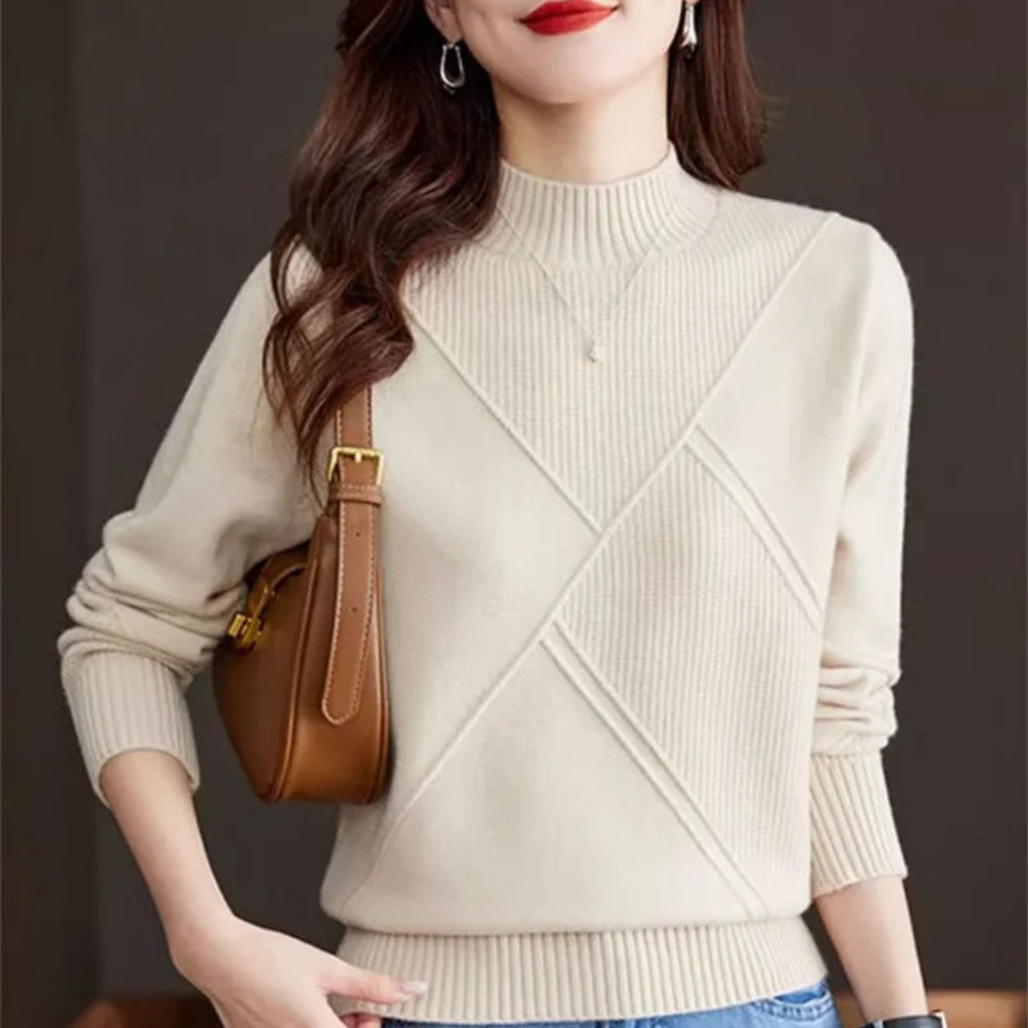 Cosy knit ribbed jumper for women | Everett -9