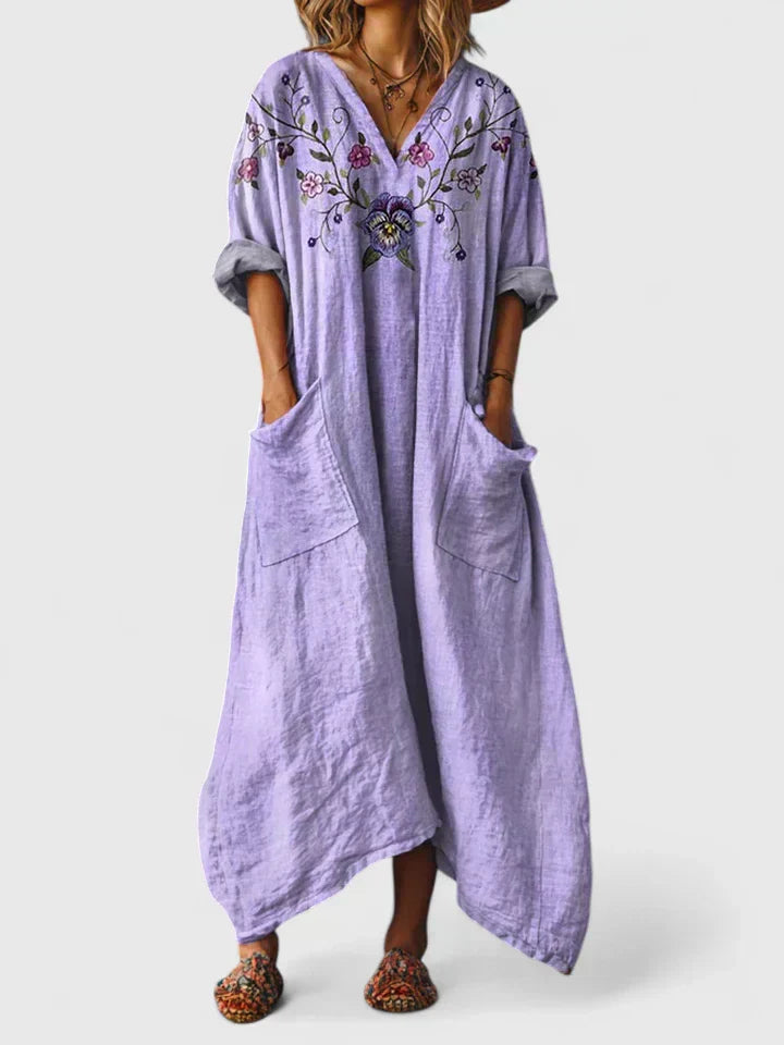 Elegant flowy relaxed dress for women | Mariana -7
