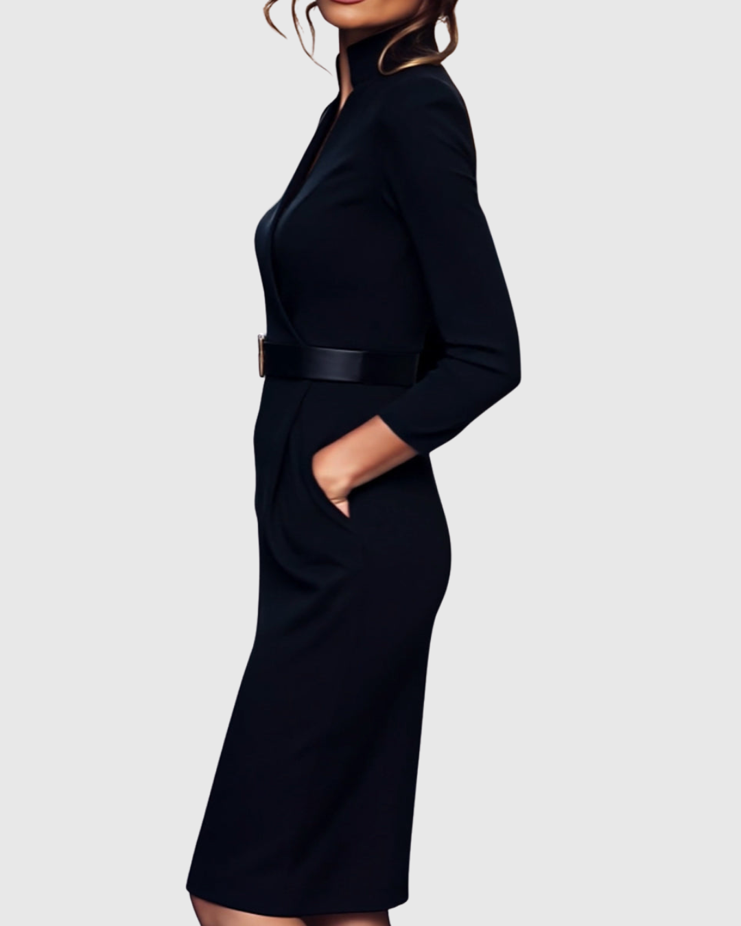 Elegant everyday relaxed midi dress for women | Claribel -3