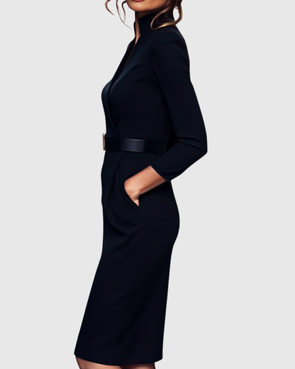 Elegant everyday relaxed midi dress for women | Claribel -3