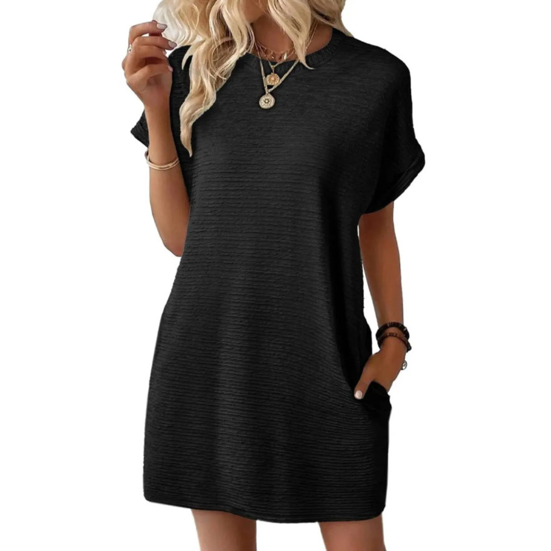 Elegant flowy relaxed dress for women | Evasha -9