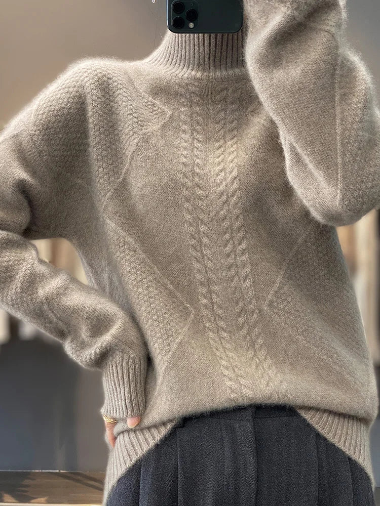 Classic knit ribbed jumper for women | Aria -3