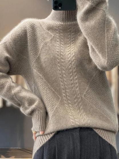 Classic knit ribbed jumper for women | Aria -3