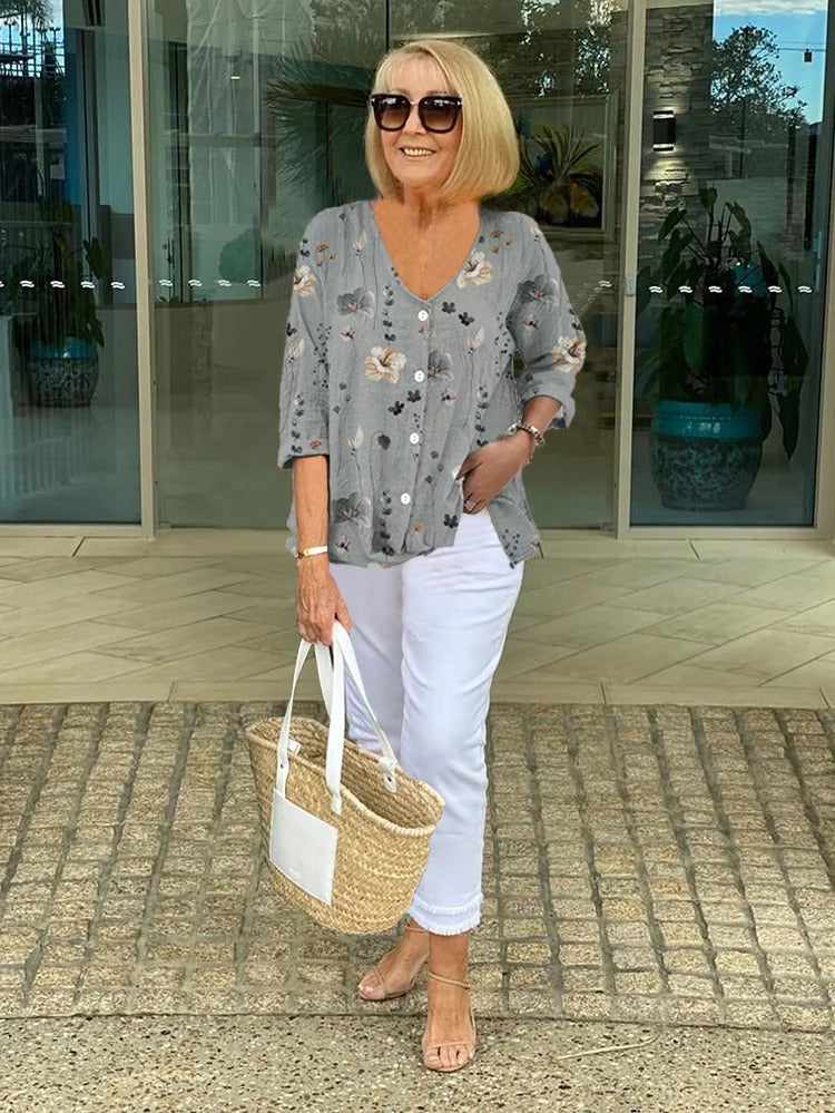 Elegant feminine relaxed blouse for women | Anita -4