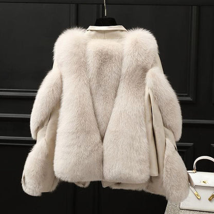 Cosy warm relaxed faux fur jacket for women | Valentina -6