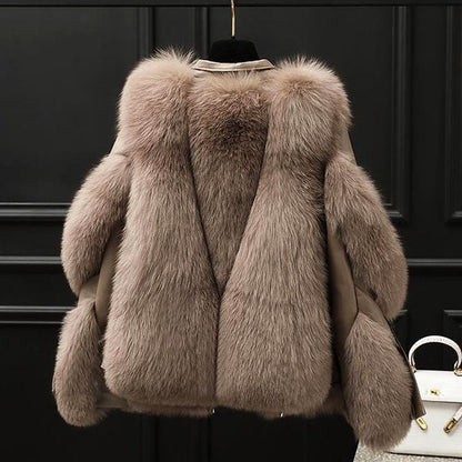 Cosy warm relaxed faux fur jacket for women | Valentina -2
