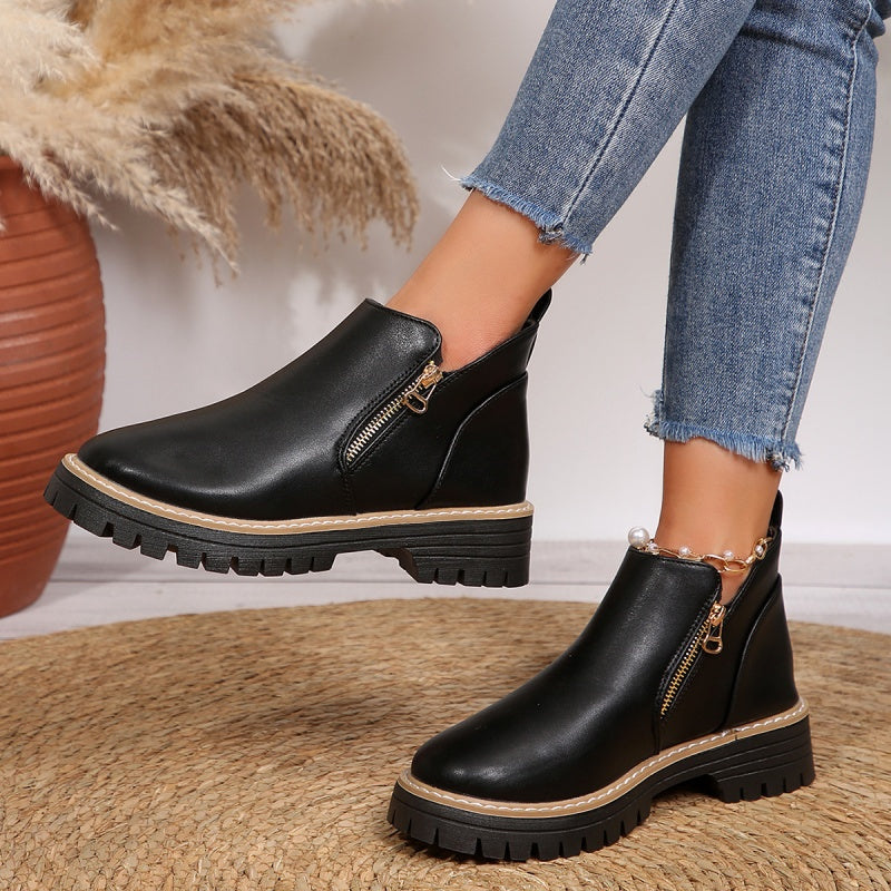 Classic everyday leather boots for women | Kate -4