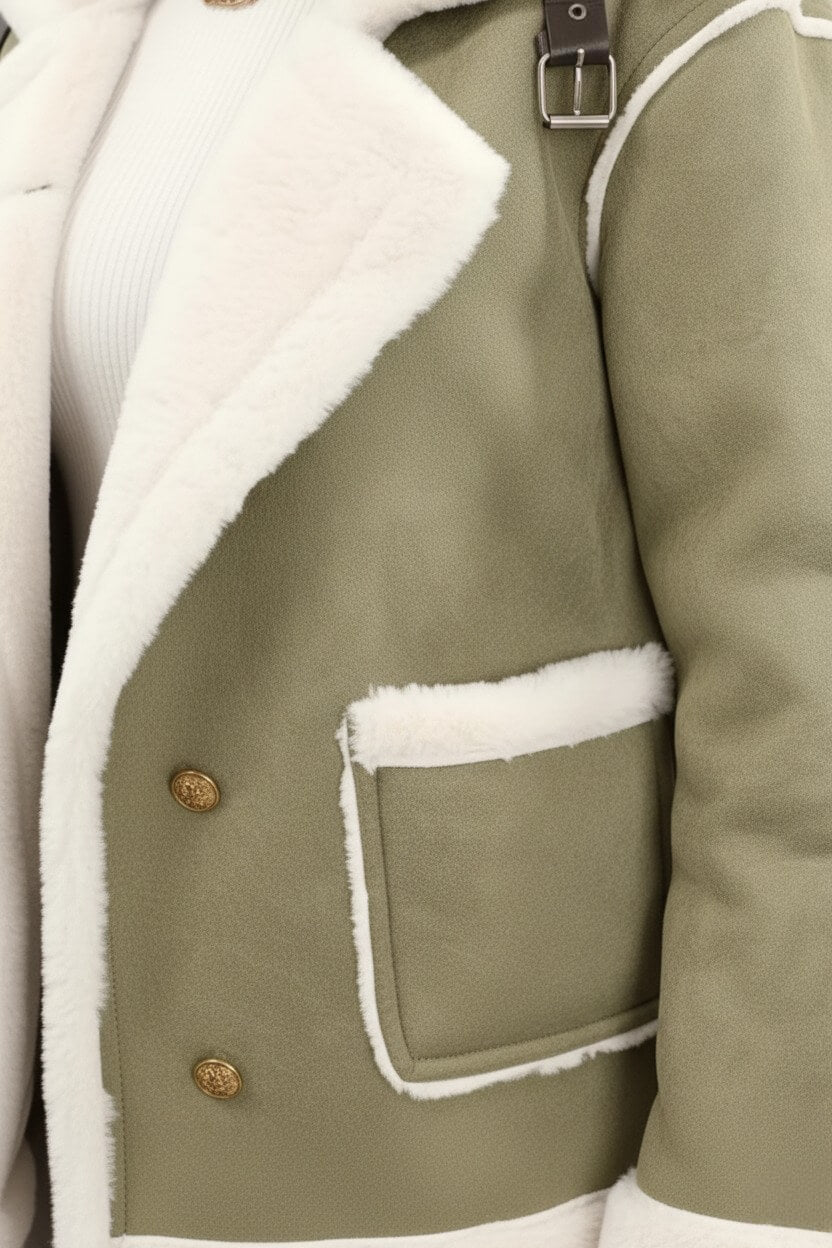 Elegant cosy warm faux fur jacket for women | Caurelle -9