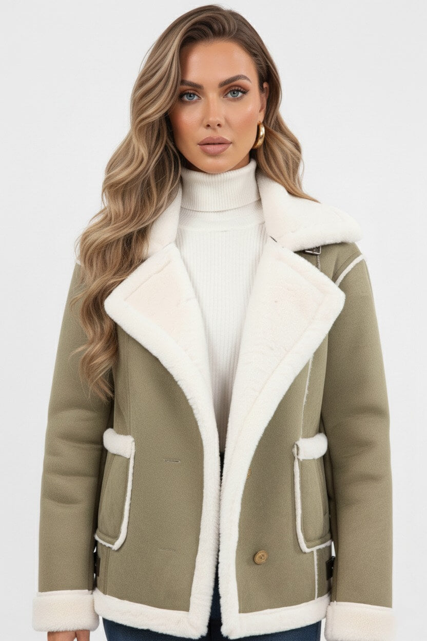 Elegant cosy warm faux fur jacket for women | Caurelle -8