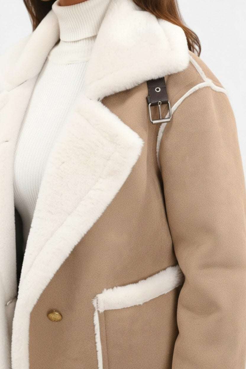 Elegant cosy warm faux fur jacket for women | Caurelle -2