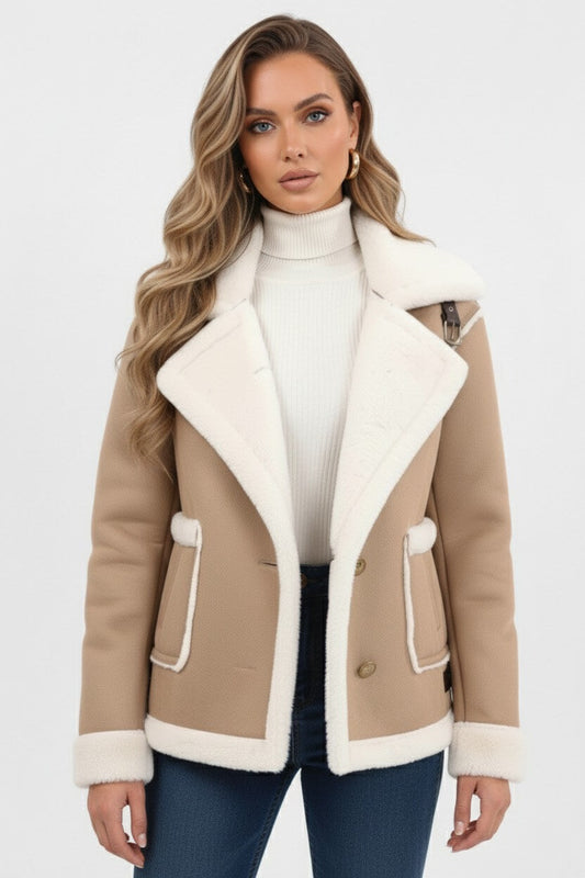 Elegant cosy warm faux fur jacket for women | Caurelle -1
