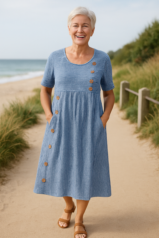 Classic elegant everyday midi dress for women | Brienne -1