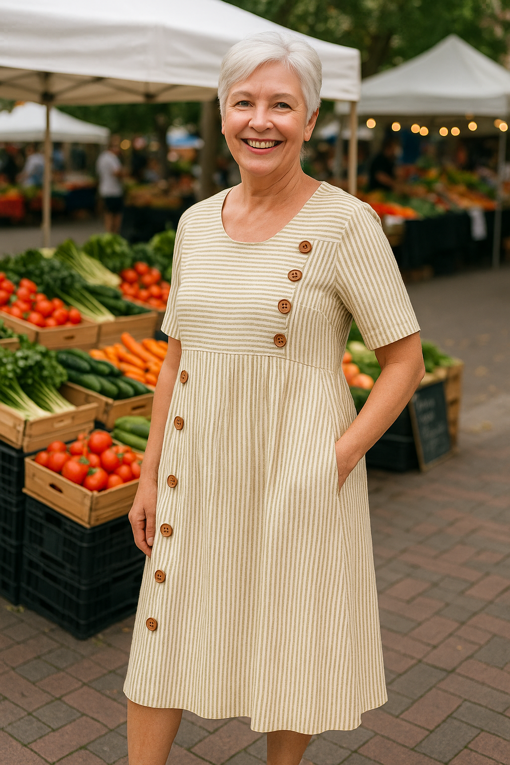 Classic elegant everyday midi dress for women | Brienne -3