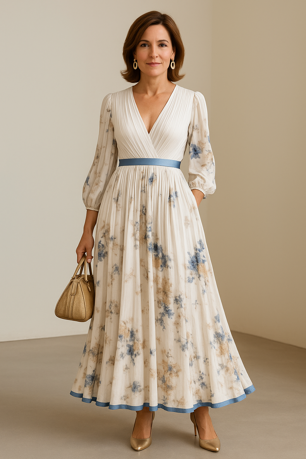 Classic elegant relaxed maxi dress for women | Katie -4