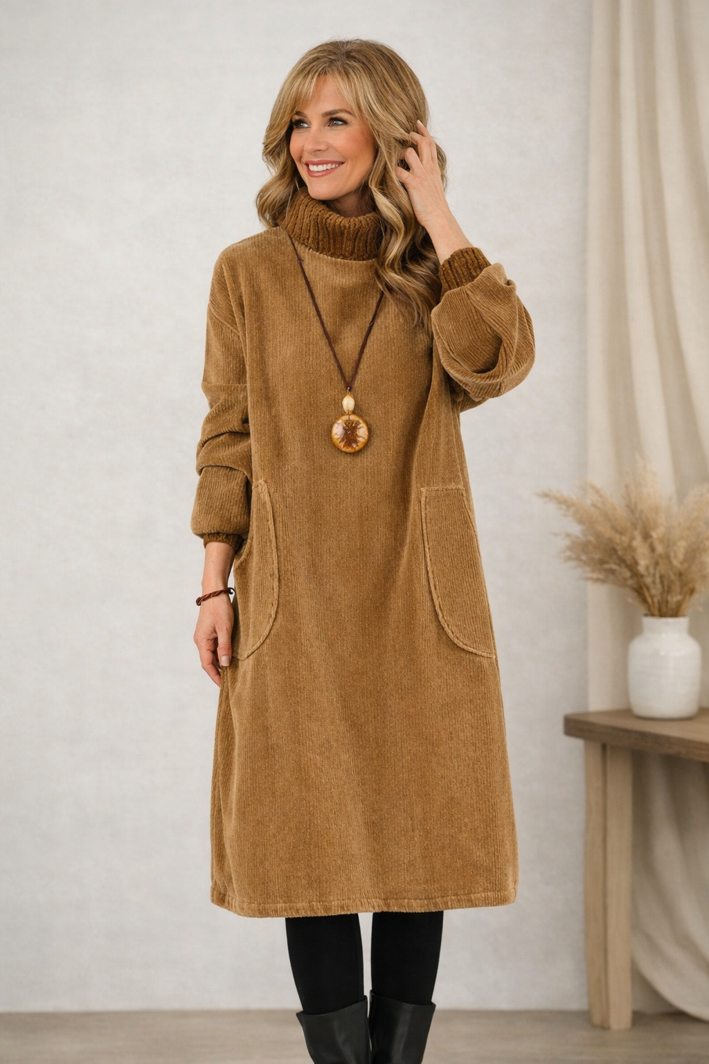 Classic elegant flowy dress for women | Evelyn -3