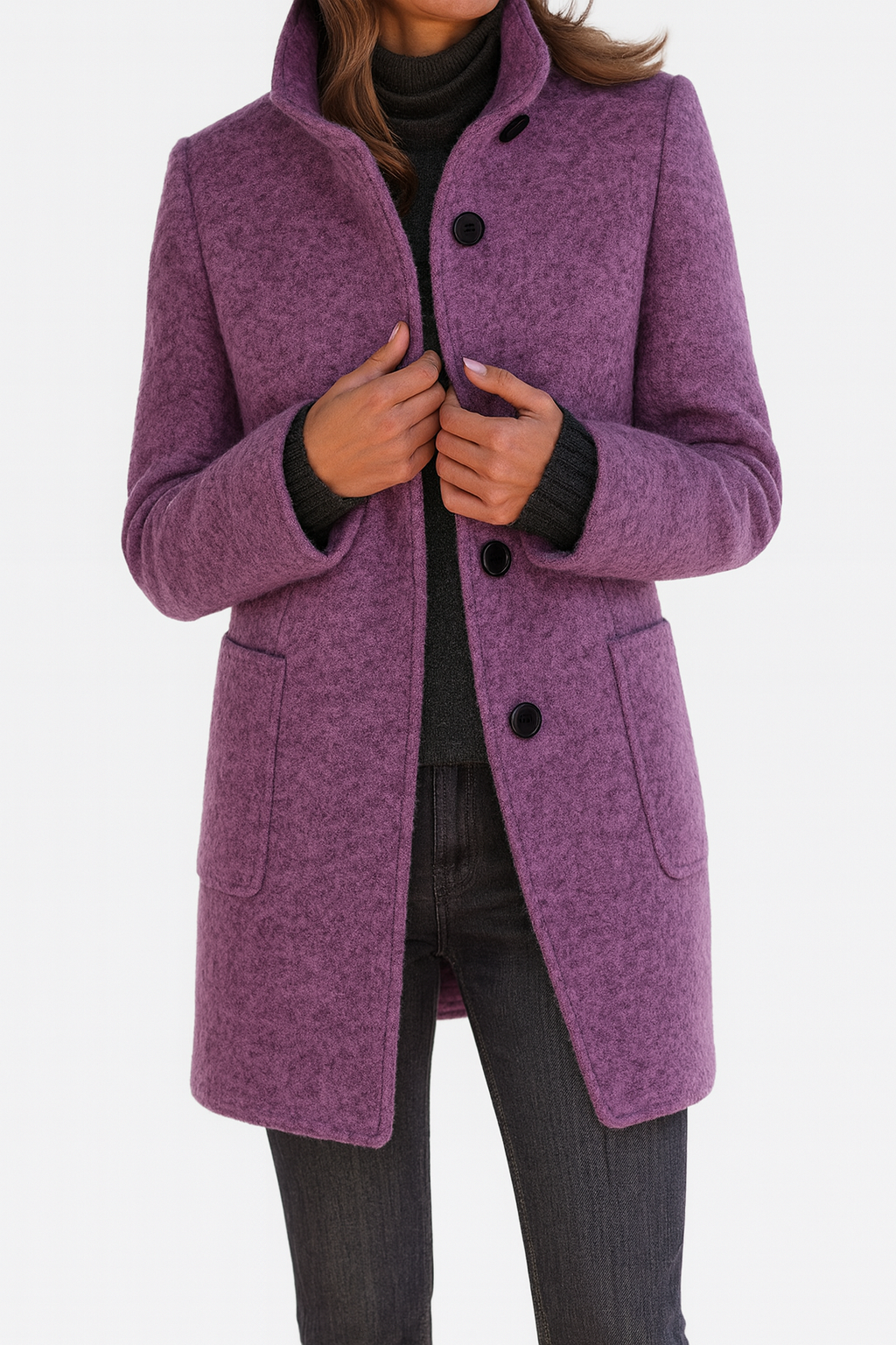 Elegant tailored insulated coat for women | Ava -5