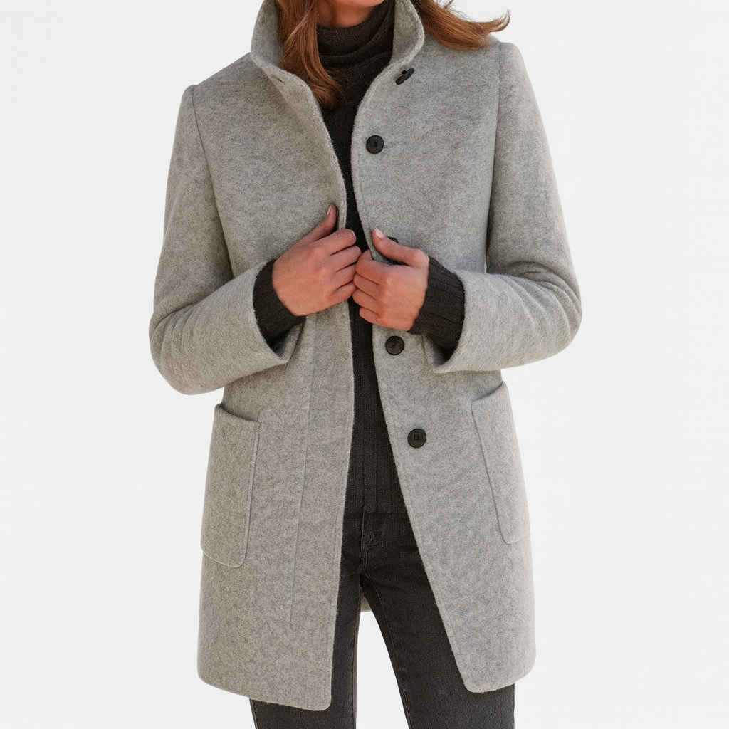 Elegant tailored insulated coat for women | Ava -3