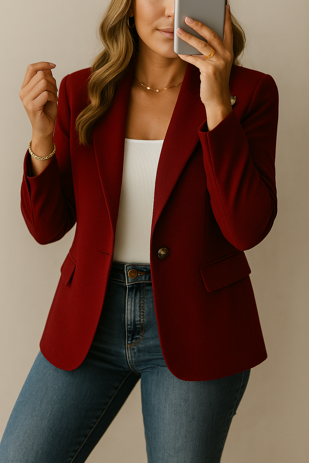 Classic tailored fitted blazer for women | Serenelle -2