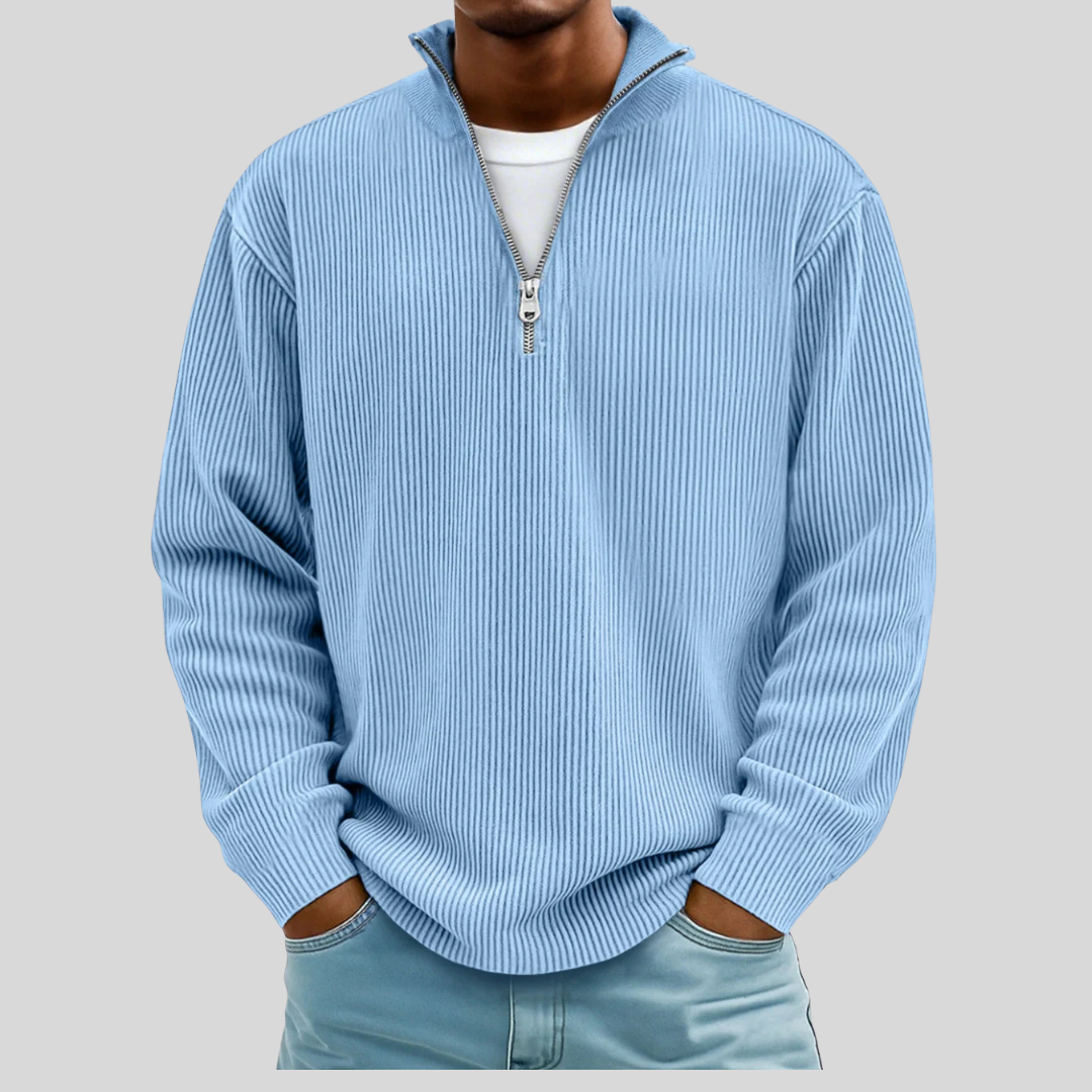 Classic knit ribbed jumper for men | Caelum -1
