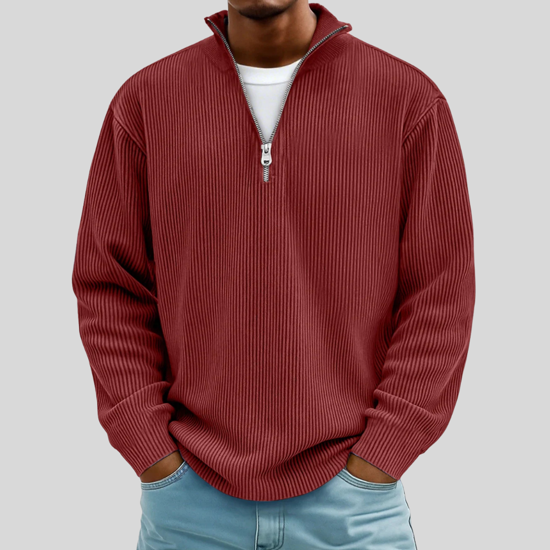 Classic knit ribbed jumper for men | Caelum -8