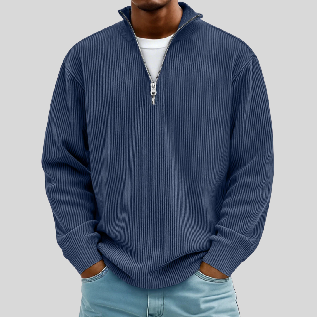 Classic knit ribbed jumper for men | Caelum -7
