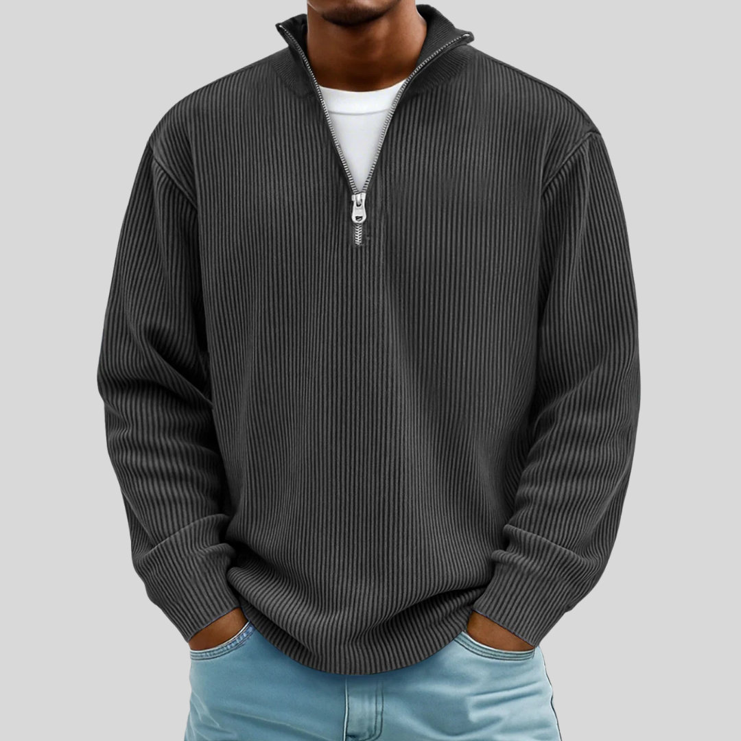 Classic knit ribbed jumper for men | Caelum -6