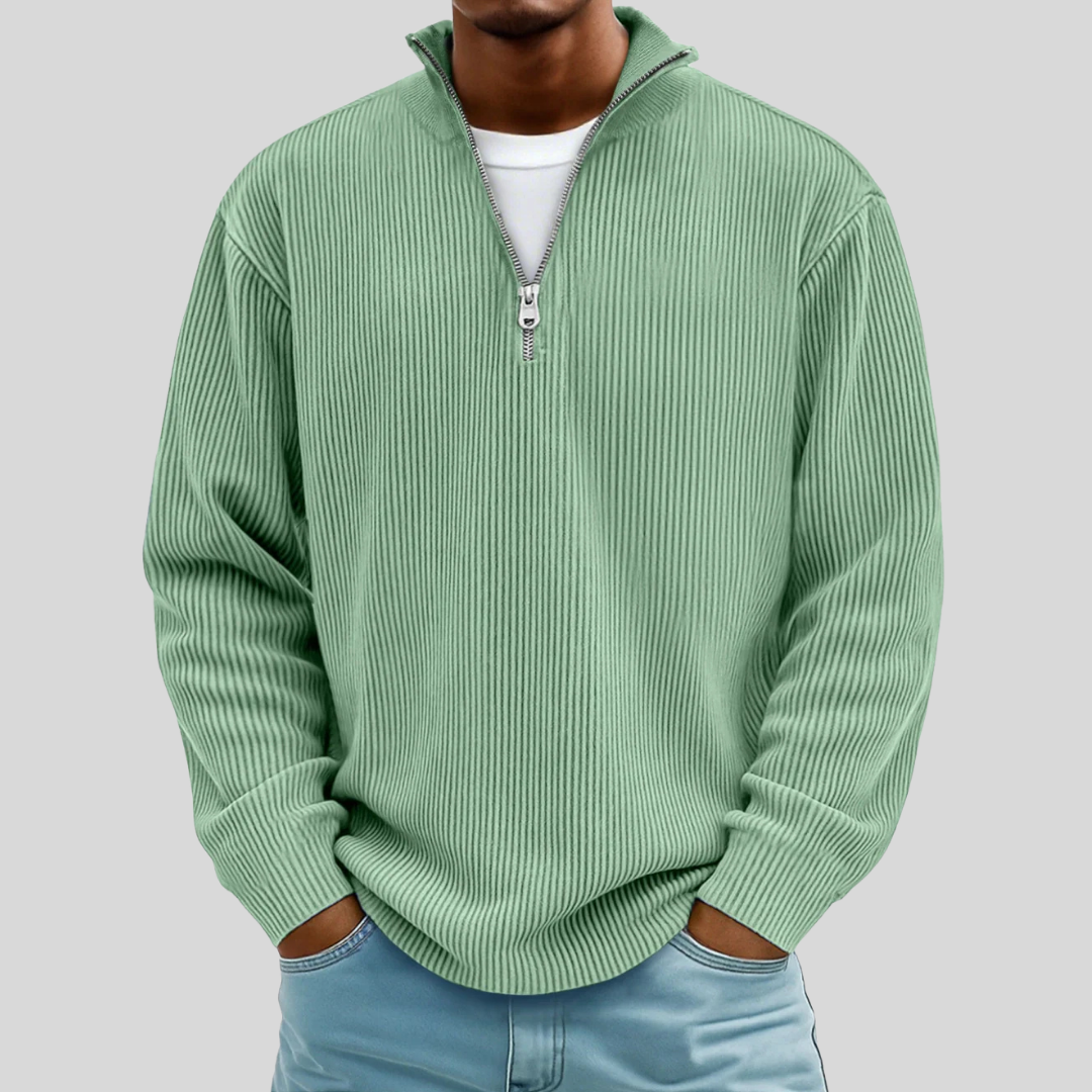Classic knit ribbed jumper for men | Caelum -4