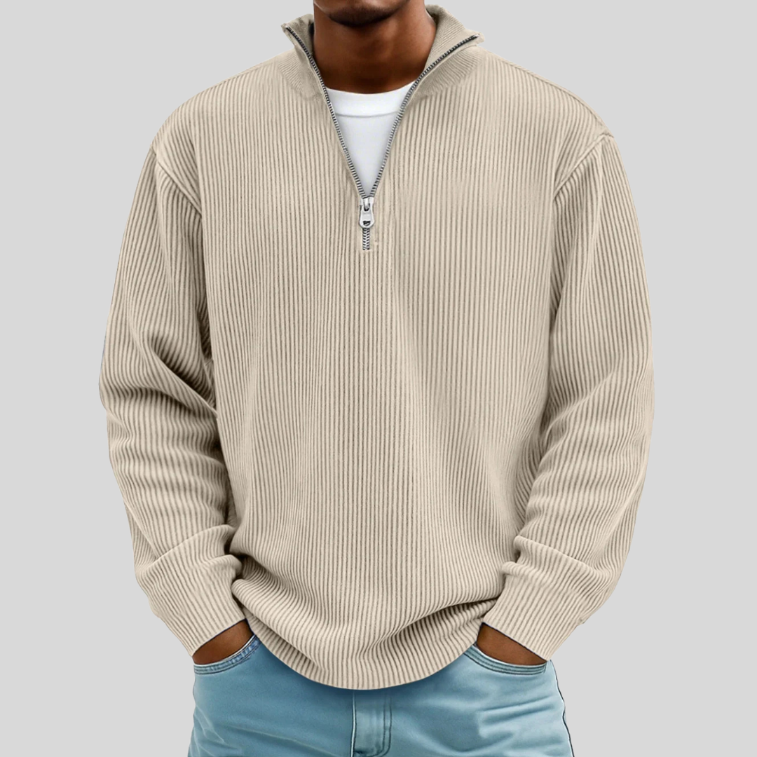 Classic knit ribbed jumper for men | Caelum -2