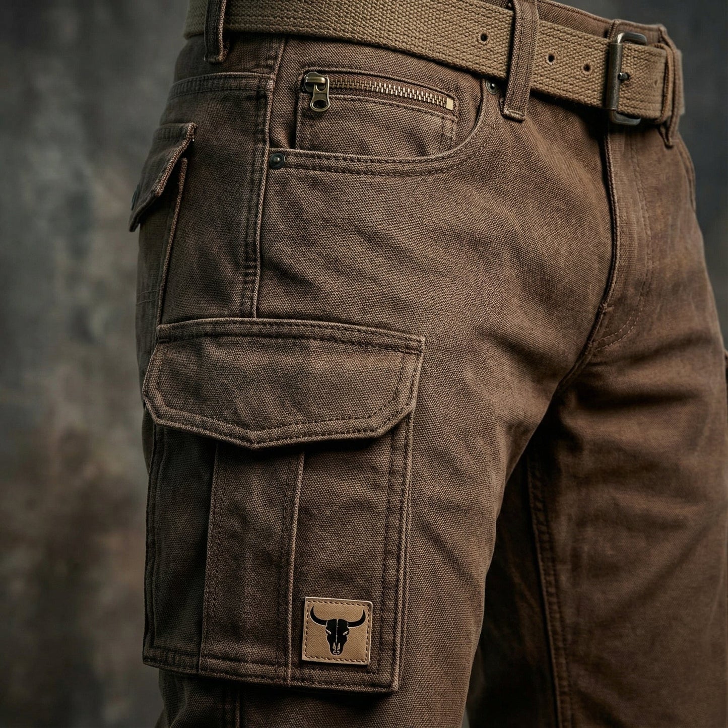 Durable utility relaxed cargo trousers for men | Kev -3
