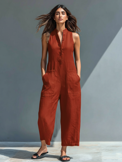 Elegant feminine relaxed jumpsuit for women -6