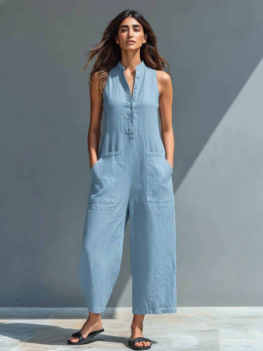 Elegant feminine relaxed jumpsuit for women -7