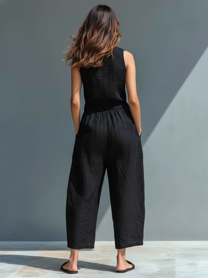 Elegant feminine relaxed jumpsuit for women -2