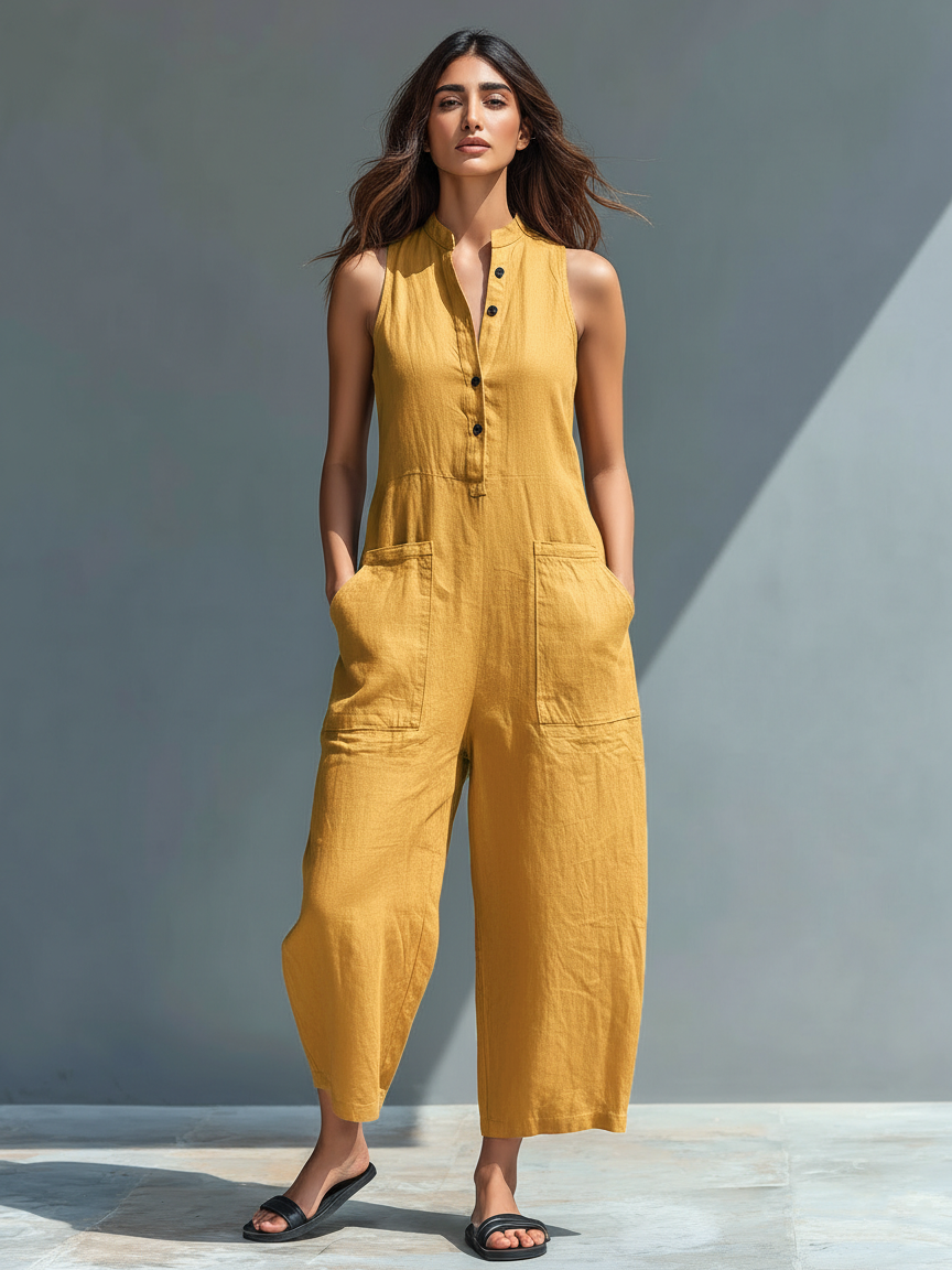 Elegant feminine relaxed jumpsuit for women -3