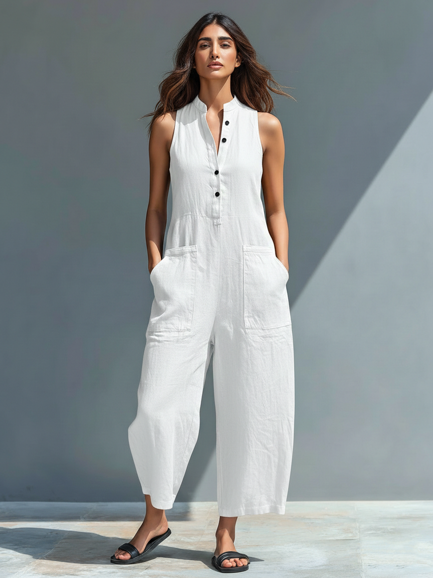 Elegant feminine relaxed jumpsuit for women -4