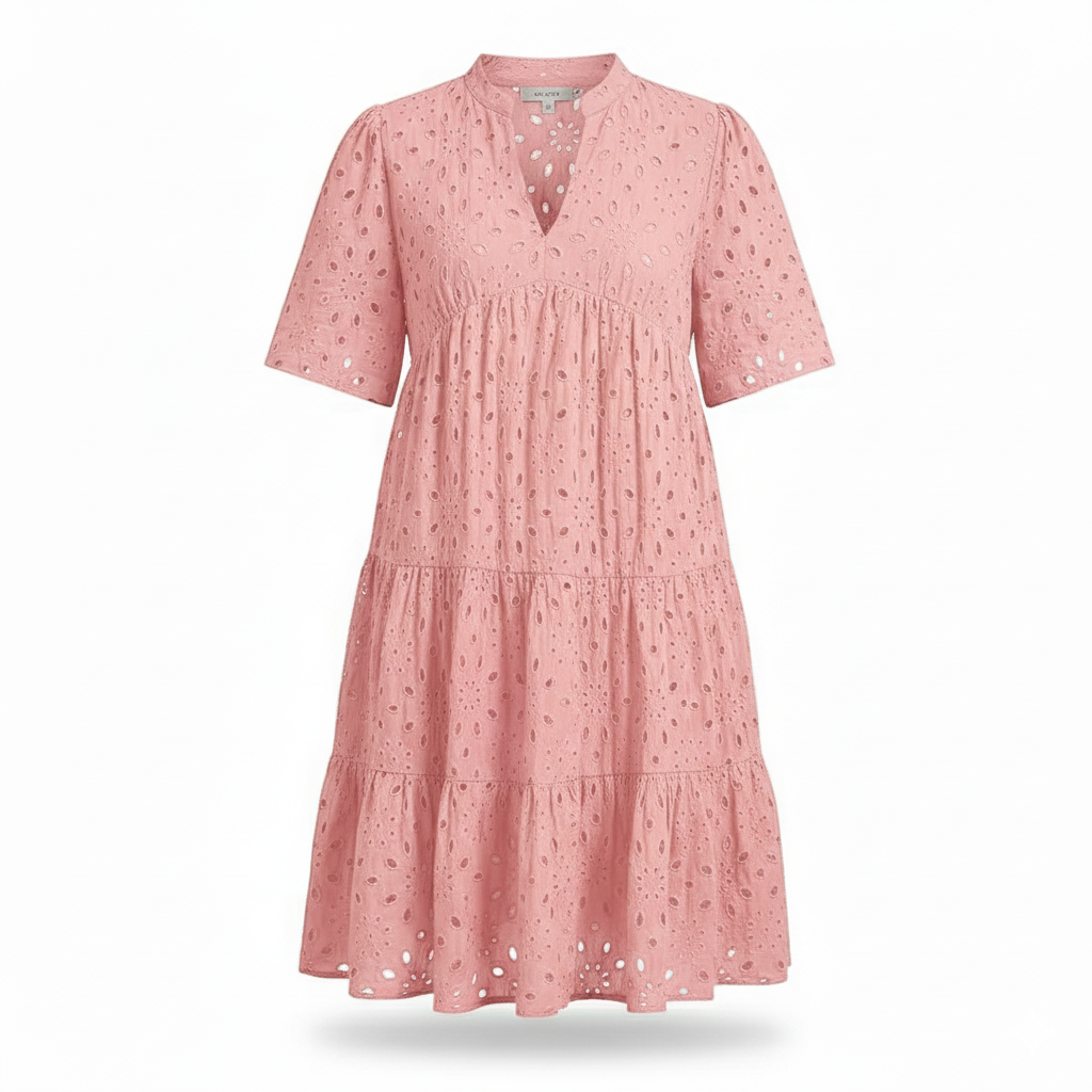Classic elegant relaxed mini dress for women -2