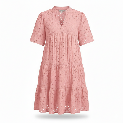 Classic elegant relaxed mini dress for women -2