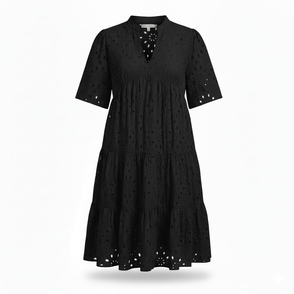 Classic elegant relaxed mini dress for women -14