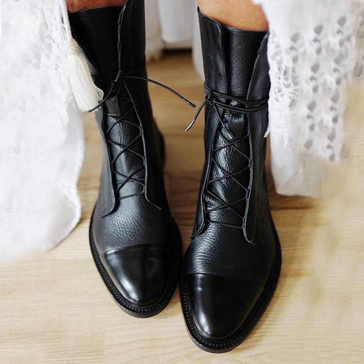 Classic rugged leather boots for women | Hilda -2