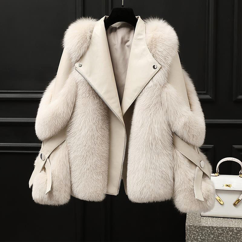 Cosy warm relaxed faux fur jacket for women | Valentina -5