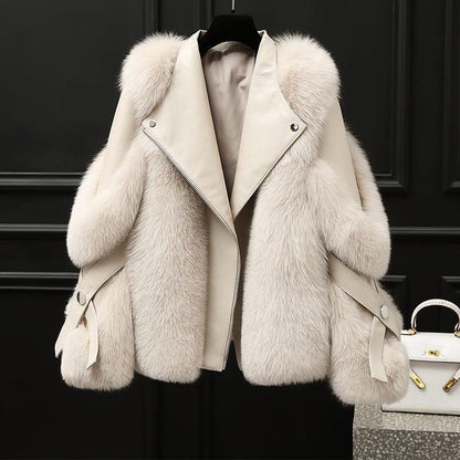 Cosy warm relaxed faux fur jacket for women | Valentina -5