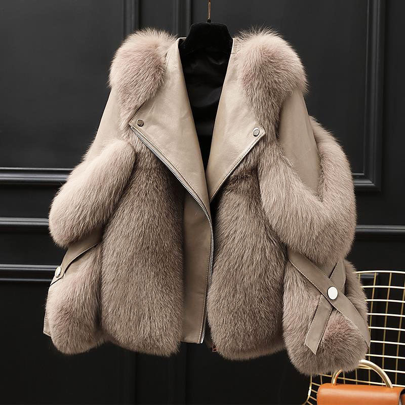 Cosy warm relaxed faux fur jacket for women | Valentina -1