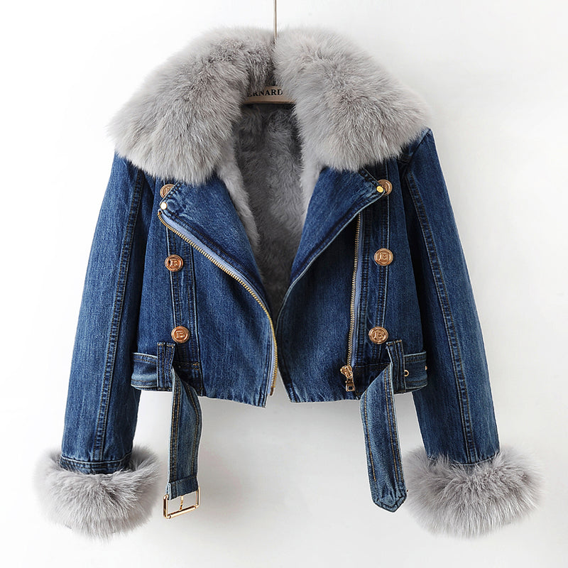 Cosy warm relaxed faux fur jacket for women | Phylicia -1