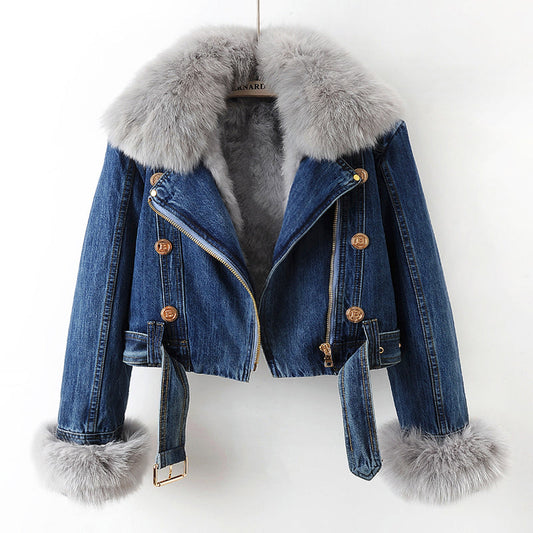 Cosy warm relaxed faux fur jacket for women | Phylicia -1