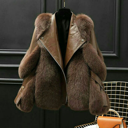 Cosy warm relaxed faux fur jacket for women | Valentina -3