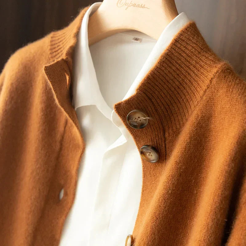 Classic longline ribbed cardigan for women | Arlina -3