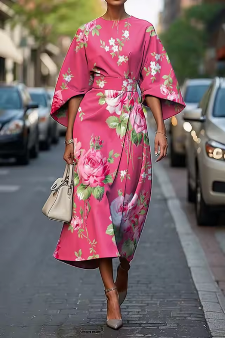Elegant flowy relaxed dress for women | Moxlan -3